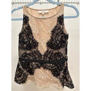 Anne Taylor Loft Lace peplum top, size 2P